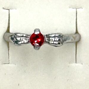 Vintage Sterling Silver Ruby Ring Size 7